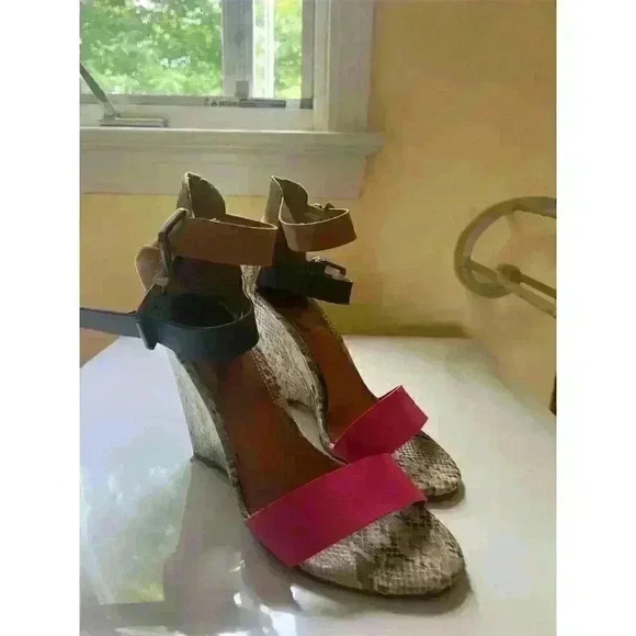 Worthington Vinny Wedge Heel Sandals Women’s Size 7.5M Multicolor Snakeskin - Picture 6 of 10